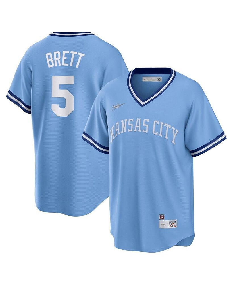 Nike men's George Brett Light Blue Kansas City Royals Road Cooperstown Collection Player Jersey