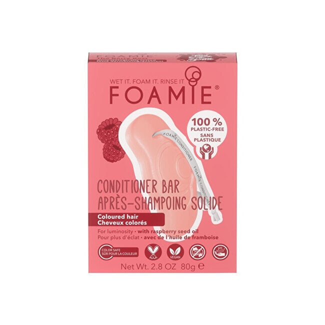 Foamie Raspberry Conditioner Bar Питательный твердый кондиционер с малиновым маслом для окрашенных волос 80 г
