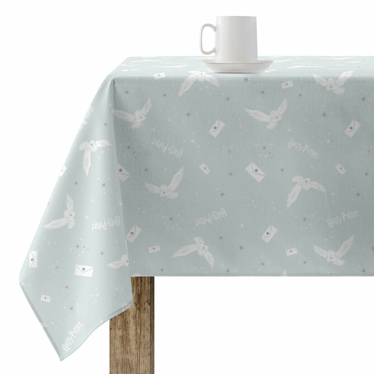 Stain-proof resined tablecloth Harry Potter Hedwig 300 x 140 cm