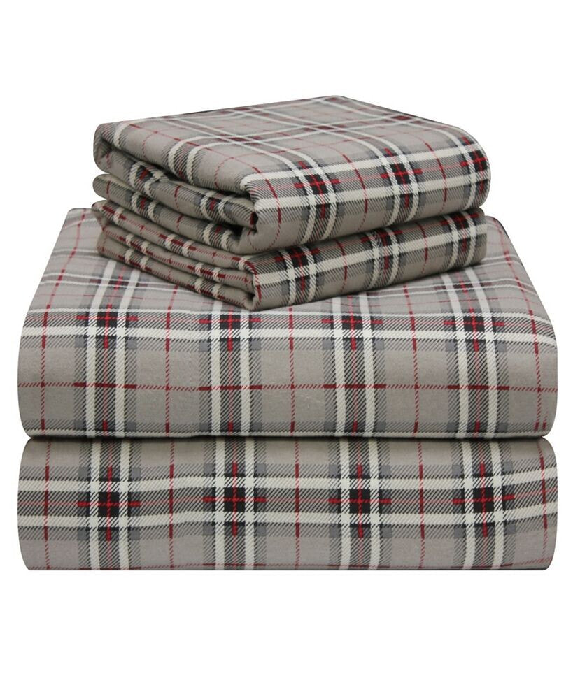 Pointehaven plaid Flannel Sheet Set, Twin XL