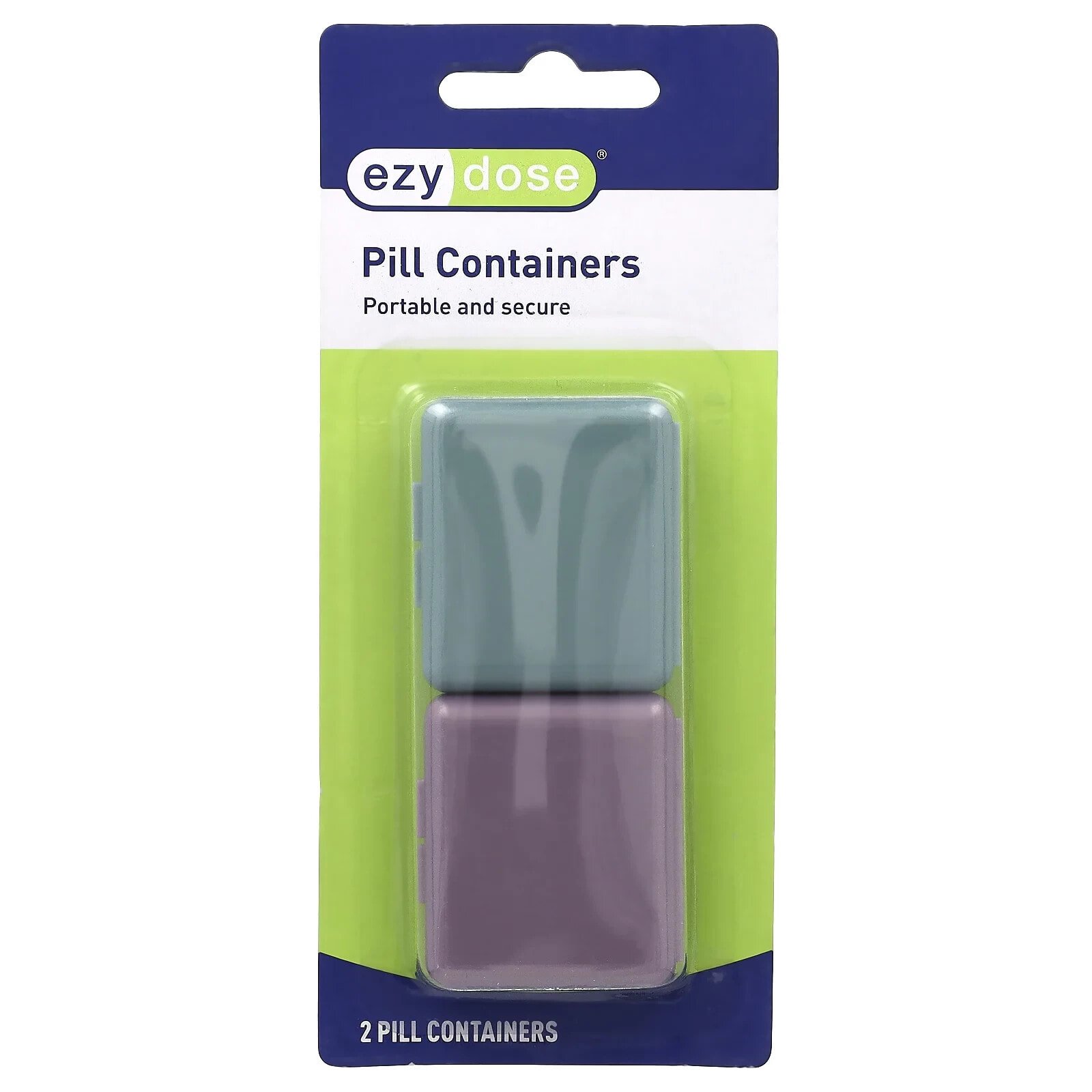 Portable Pill Containers, 2 Count