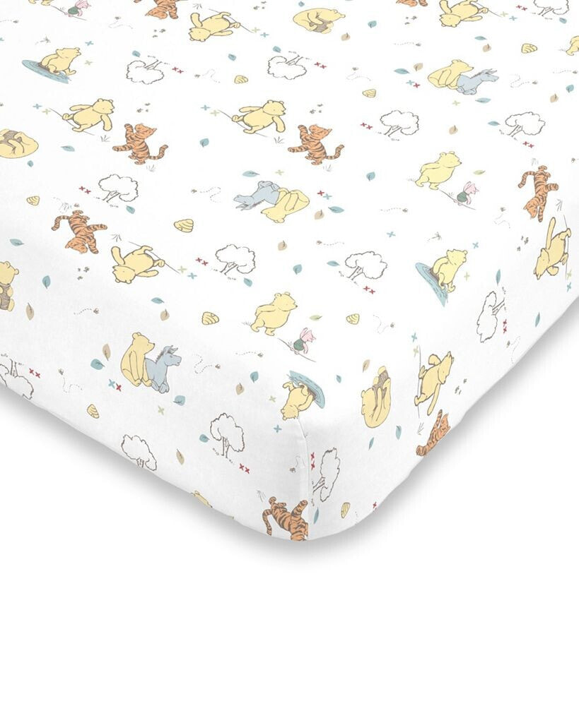 Disney classic Winnie the Pooh Fitted Mini Crib Sheet