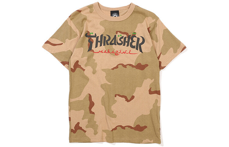 Thrasher 印花直筒T恤 美版 男女同款 迷彩 / Футболка Thrasher T 144728