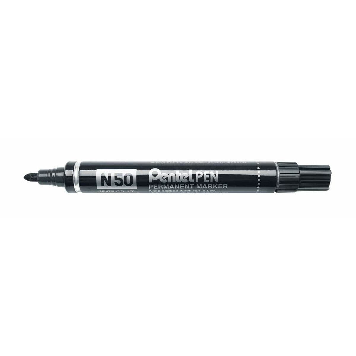 Постоянный маркер Pentel N50-BE Чёрный 12 Предметы
