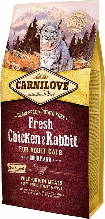 Сухой корм для кошек CARNILOVE, беззерновой с кроликом и курицей, 2кг