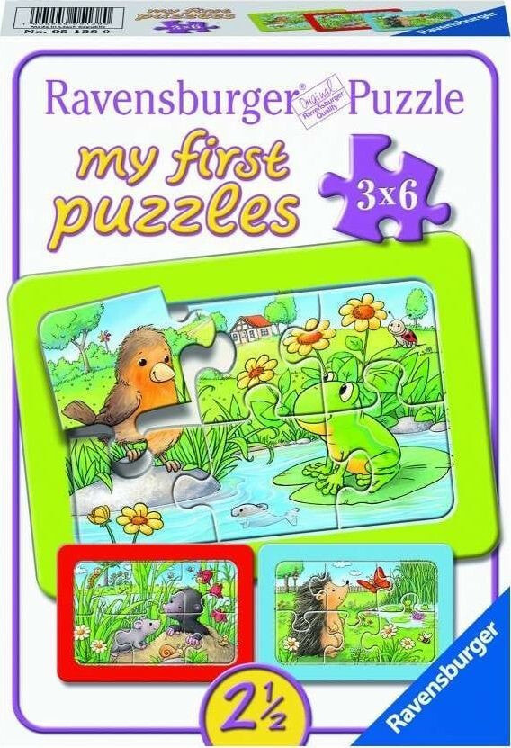 Ravensburger Puzzle 3x6 Małe zwierzęta