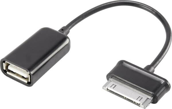 USB-Kabel USB 2.0 Samsung 30pol. Stecker USB-A Buchse 0.10 m Schwarz mit