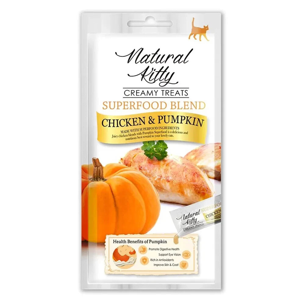 NATURAL KITTY Superfood Blend Chicken with pumpkin 4x12g cat treat