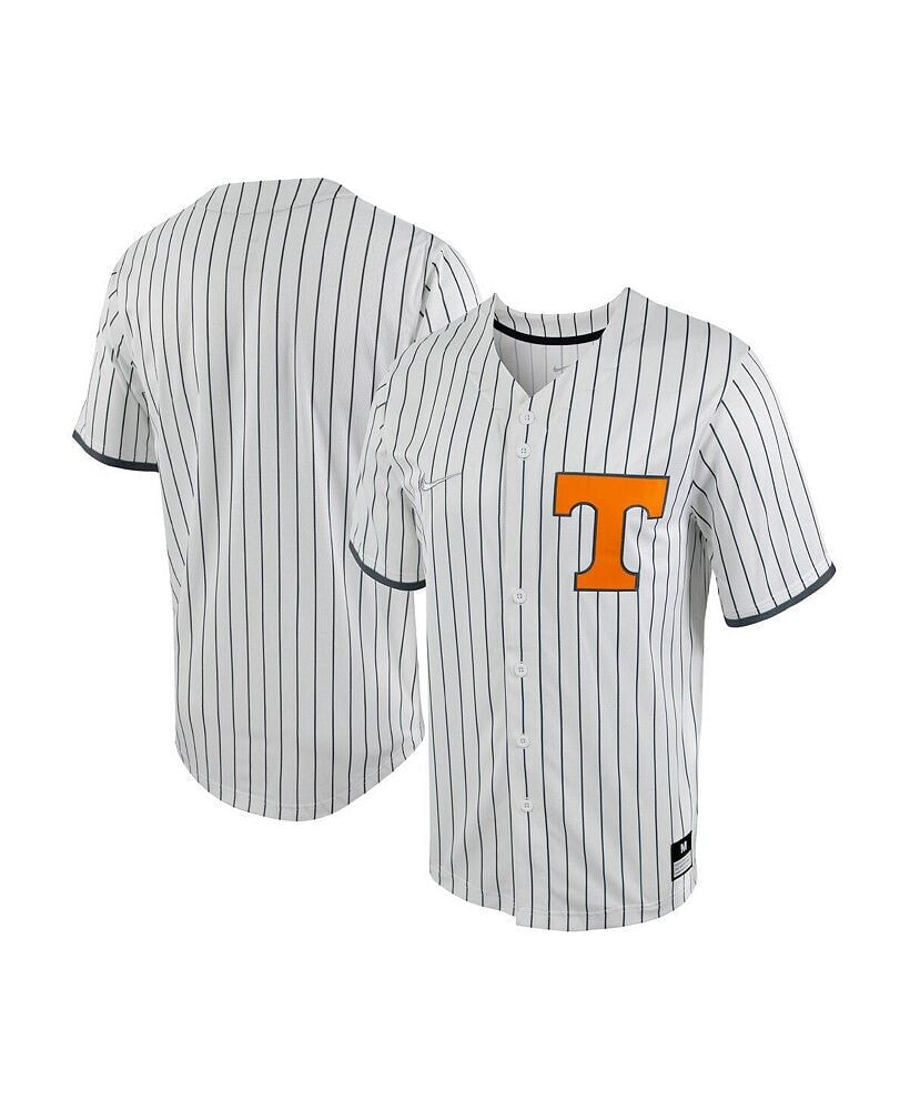 Nike men's White, Gray Tennessee Volunteers Pinstripe Replica Full-Button Baseball Jersey