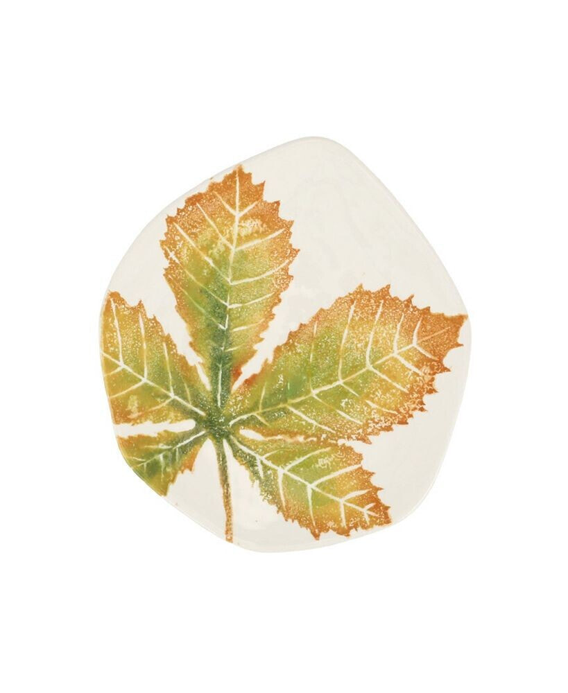 VIETRI autunno Chestnut Leaf Salad Plate