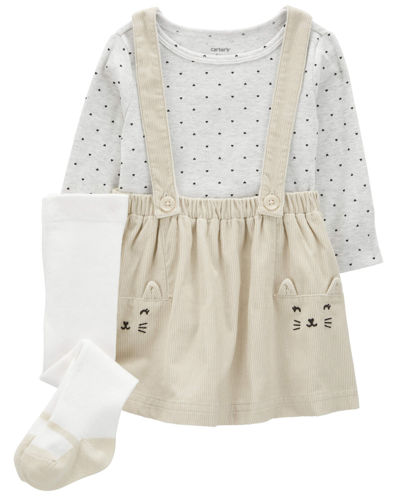 3-Piece Cat Print Jumper Set