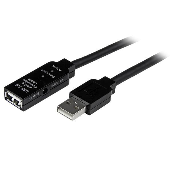 StarTech.com 10m, USB2.0 - USB2.0 USB кабель 2.0 USB A Черный USB2AAEXT10M