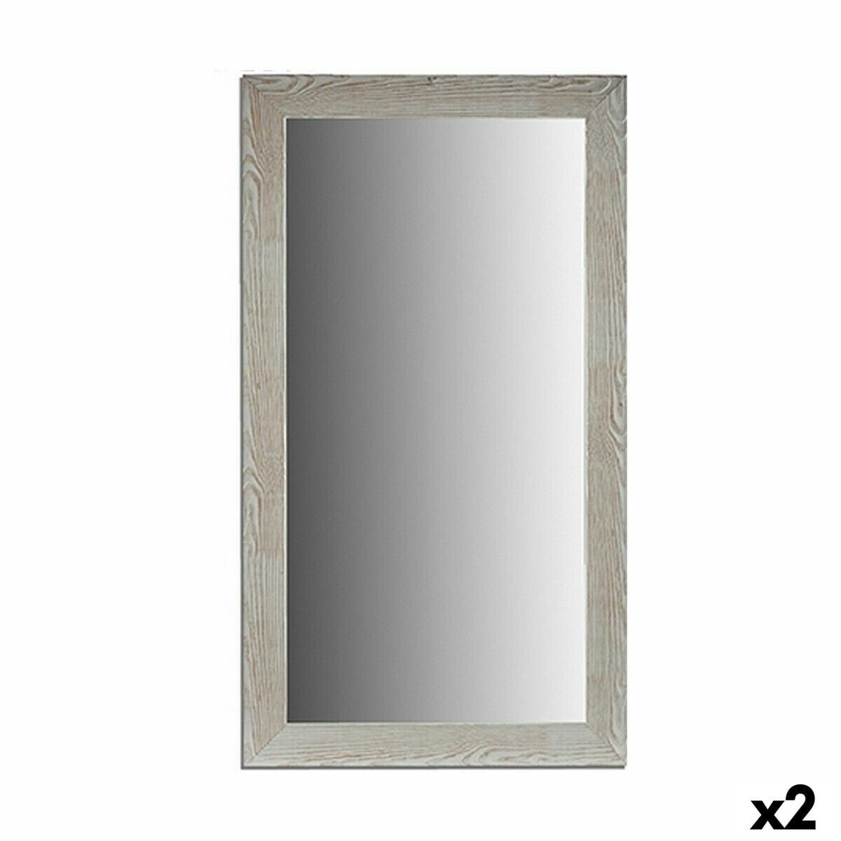 Wall mirror Wood White Glass (75 x 136 x 1,5 cm) (2 Units)