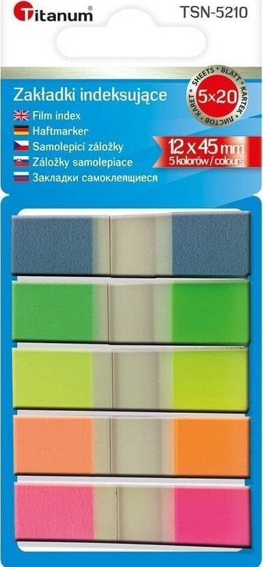 Titanum Indexing tabs fluo 12x45mm 5x20 sheets