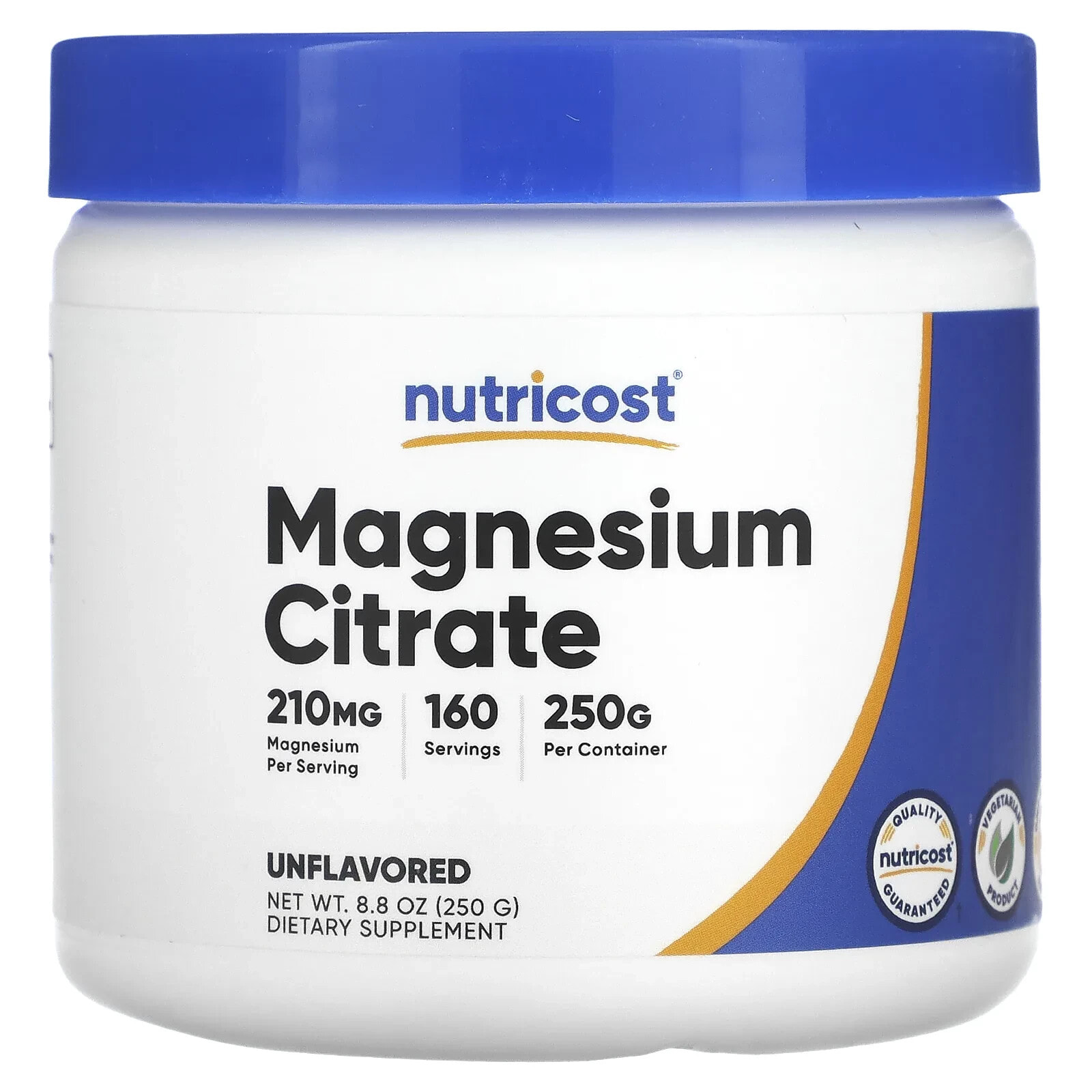 Nutricost, Magnesium Citrate, Unflavored, 210 mg, 1.1 lb (500 g)
