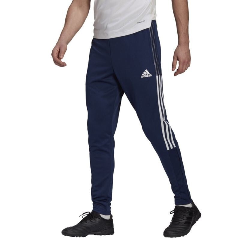 Мужские брюки спортивные синие зауженные летние с лампасами Adidas Tiro 21 Track Pant M GE5425 pants