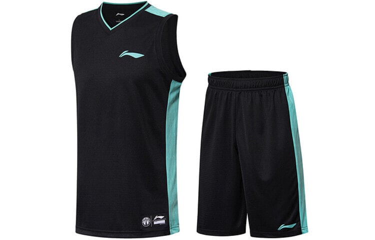 李宁 背心篮球服比赛套装 男款 黑色 / Баскетбольный комплект Li-Ning AATN061-4 черный