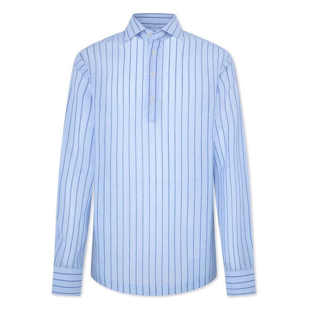 HACKETT Cotton Linen Stripe Long Sleeve Shirt