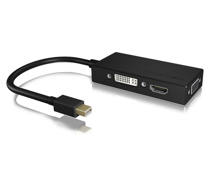 ICY BOX IB-AC1032 видео кабель адаптер Mini DisplayPort DVI-D + VGA (D-Sub) + HDMI Черный
