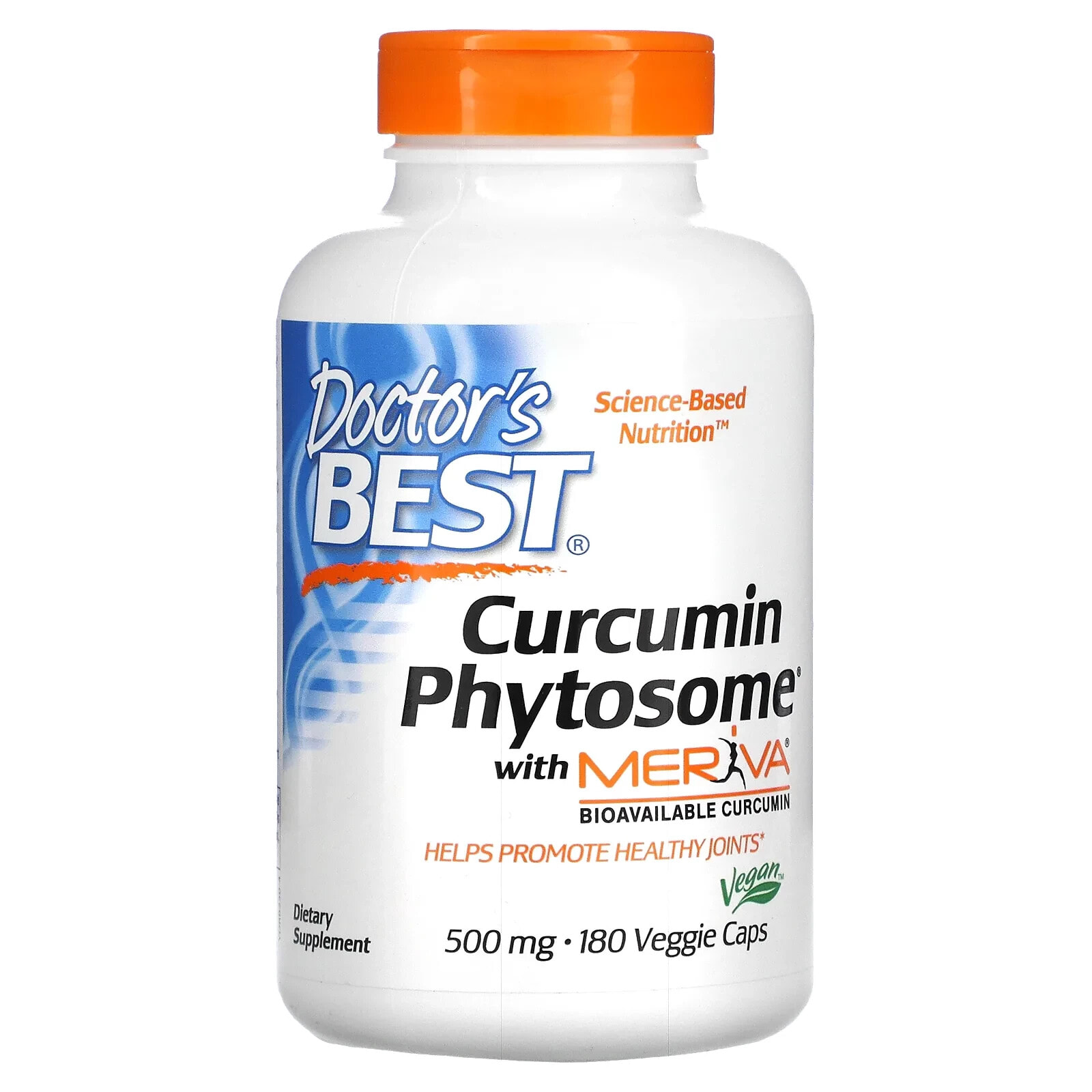 Doctor's Best, Phytosome, куркумин с Meriva, 500 мг, 180 вегетарианских капсул