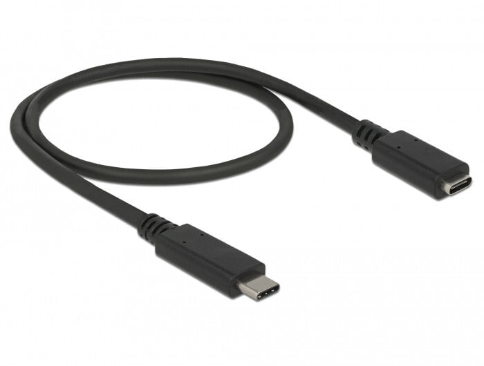 DeLOCK 85532 USB кабель 0,5 m 3.2 Gen 1 (3.1 Gen 1) USB C Черный