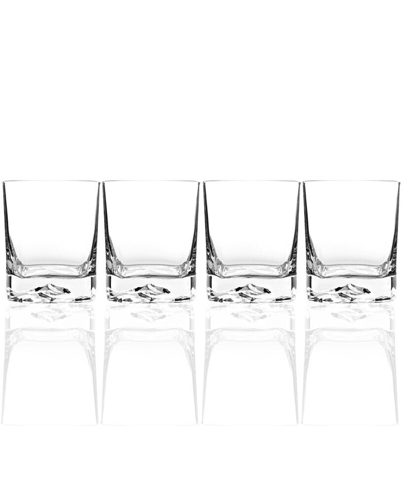 Luigi Bormioli glassware, Set of 4 On the Rocks Double Old-Fashioned Glasses