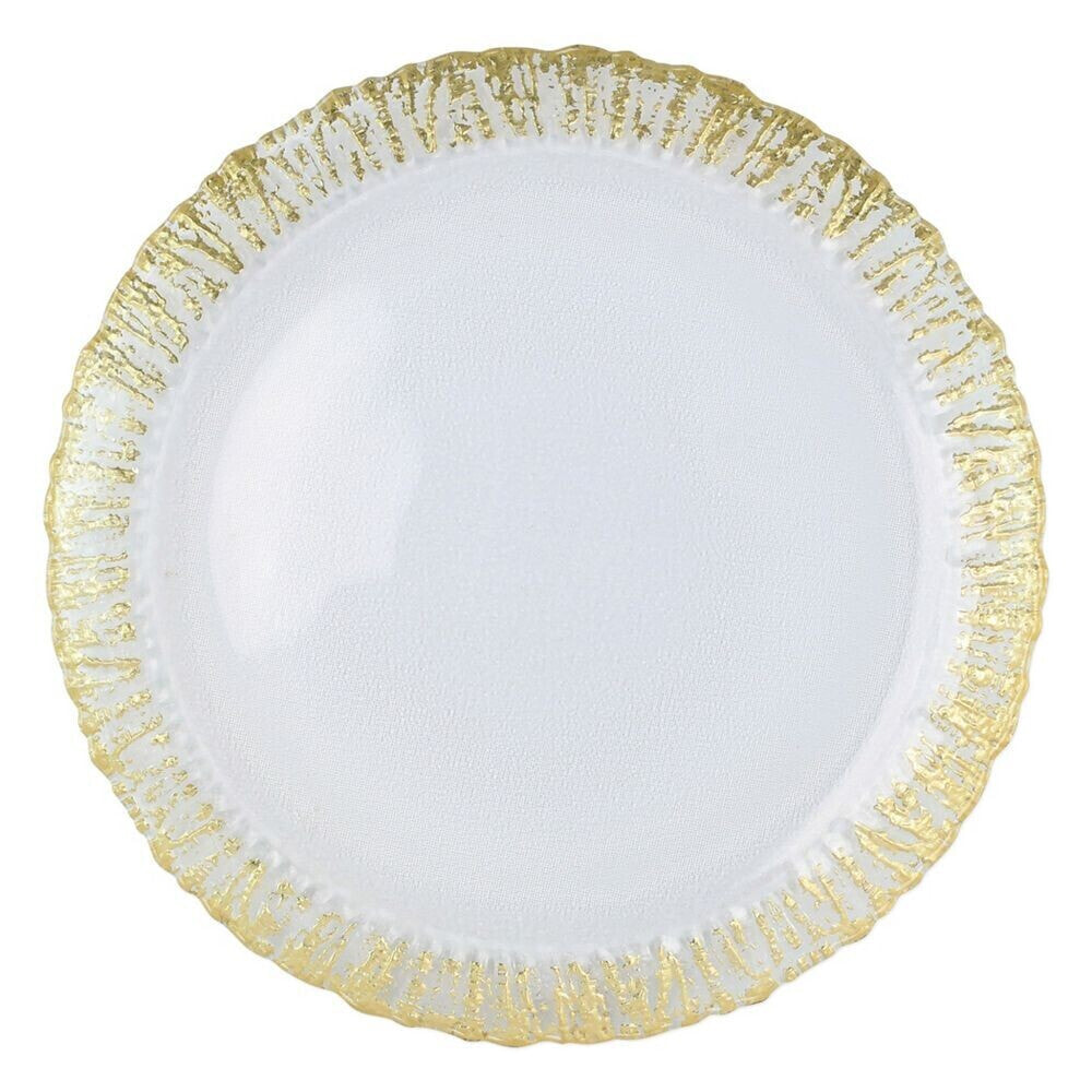 VIETRI rufolo Glass Gold Round Platter