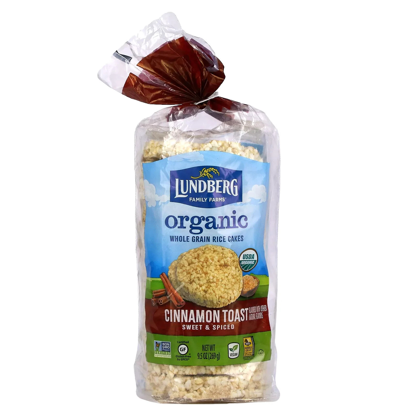 Lundberg, Органические цельнозерновые рисовые лепешки, дикий рис, слабосоленый, 241 г (8,5 унции)