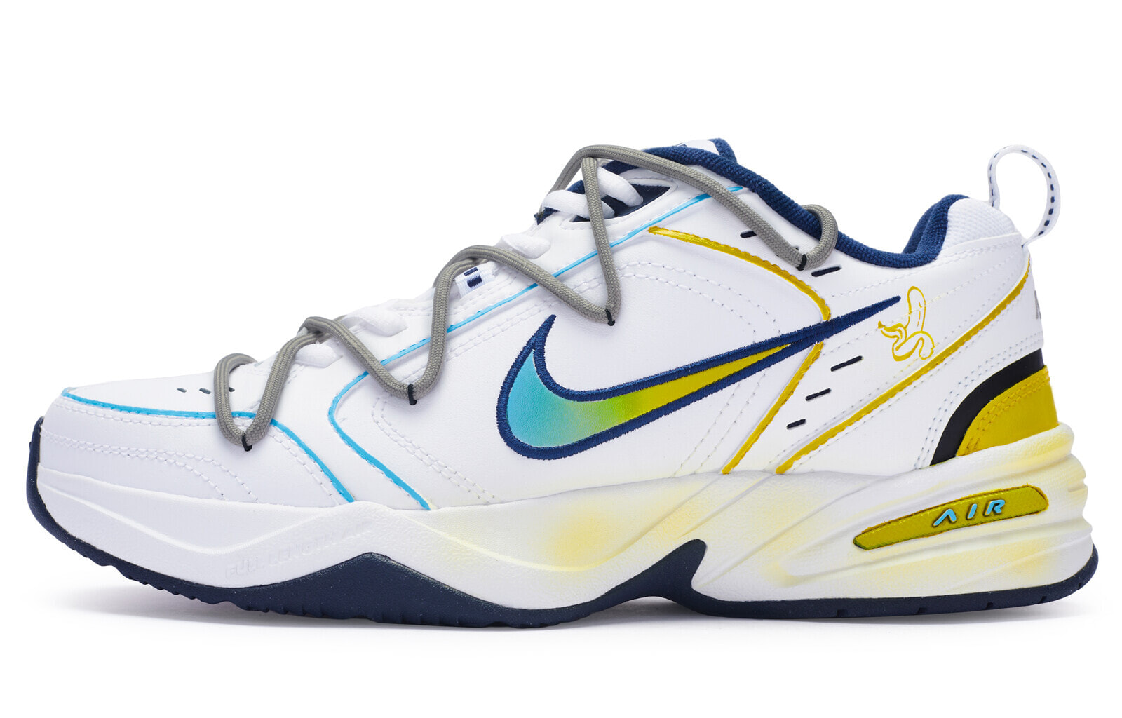 Nike Air Monarch 4 Chunky Sneakers Unisex Low-Top Blue Yellow