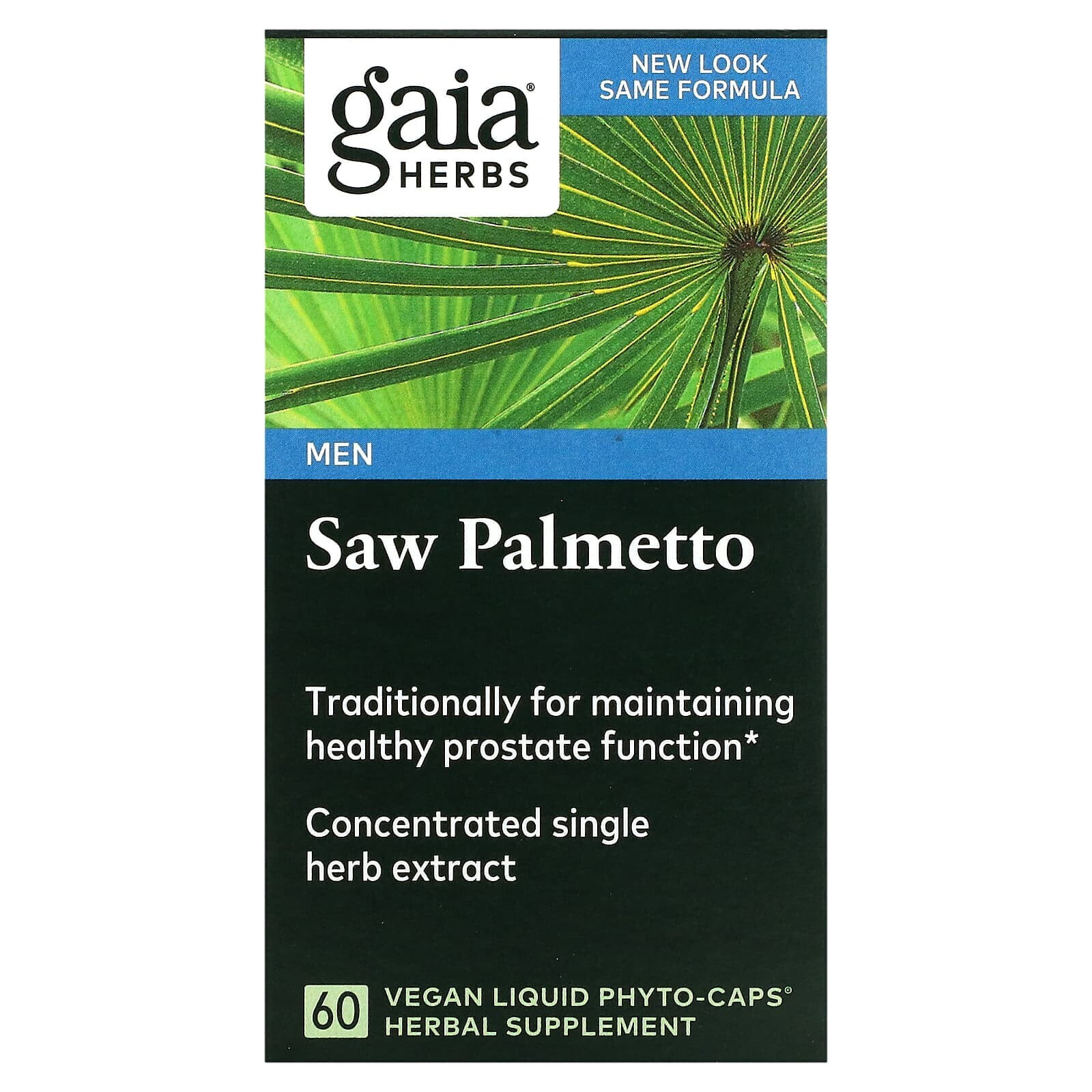 Gaia Herbs, сереноя, для мужчин, 60 веганских капсул Liquid Phyto-Caps