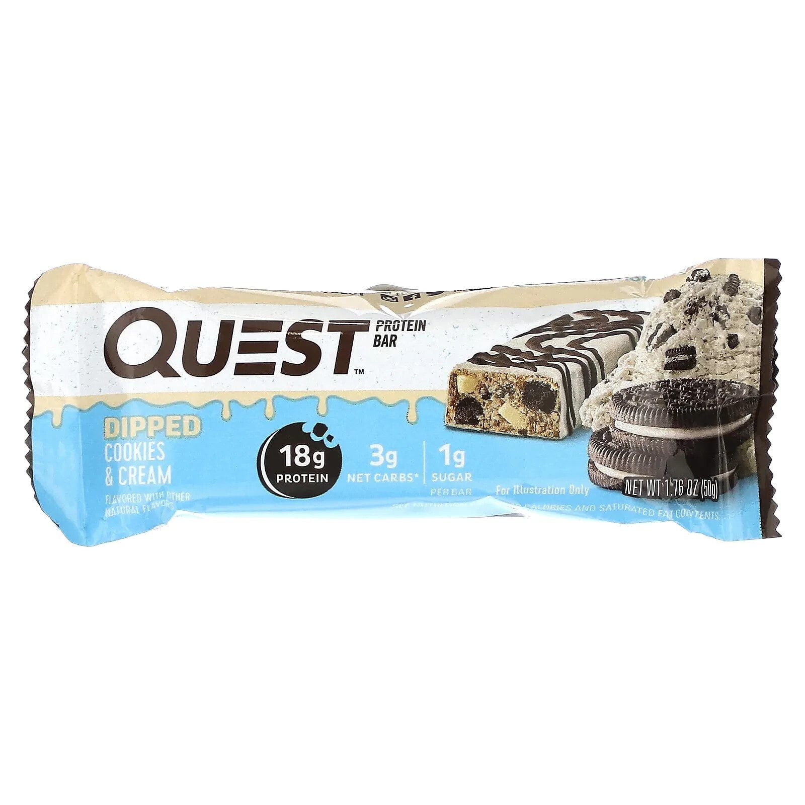 Quest Nutrition, Протеиновый батончик, печенье со сливками, 12 батончиков,  50 г (1,76 унции) Quest Nutrition Количество в упаковке: 12 шт. купить от  4461 рублей в интернет-магазине ShopoTam, протеиновые батончики и перекусы  Quest Nutrition