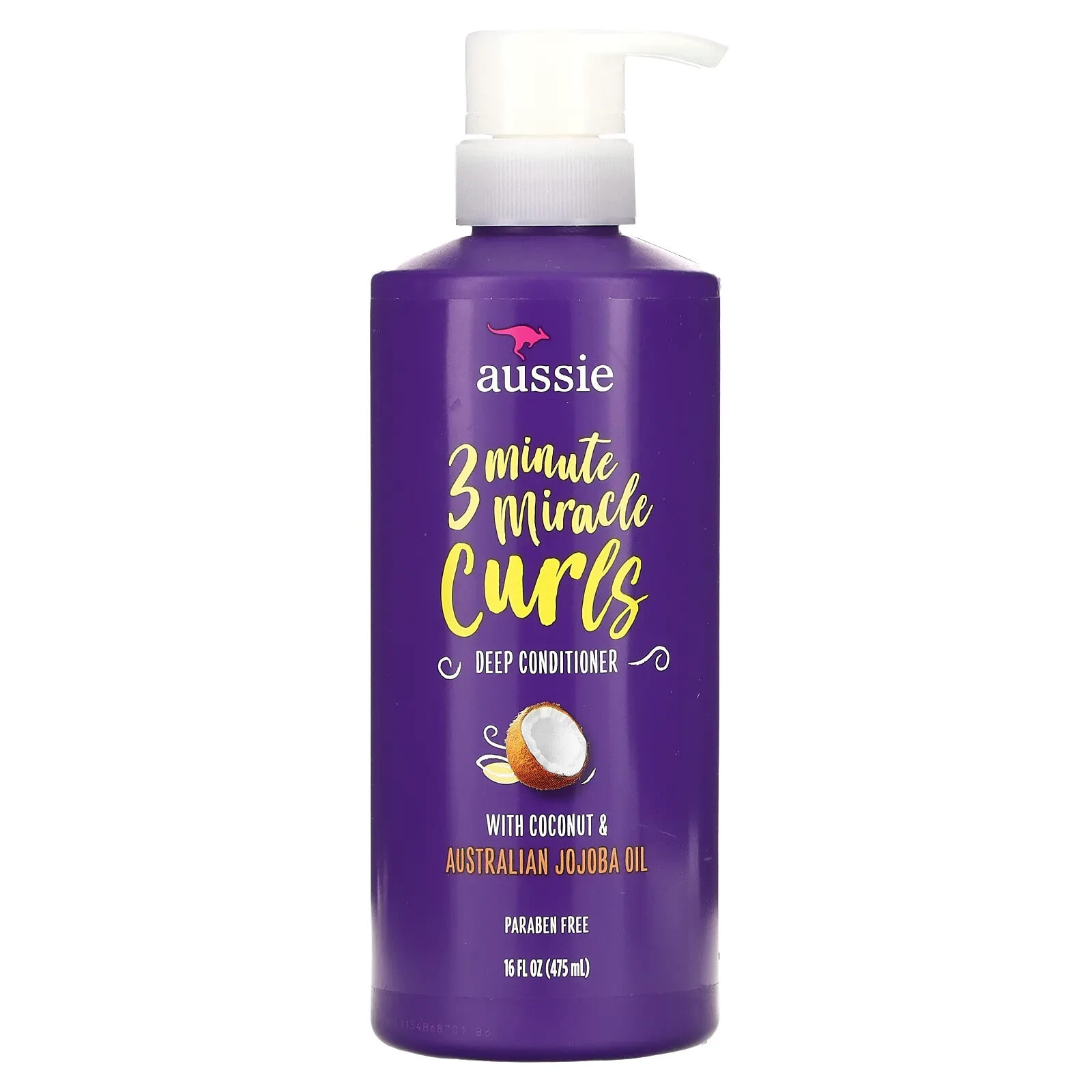 Aussie, 3 Minute Miracle Curls, кондиционер для глубокого нанесения, с кокосом и маслом австралийского жожоба, 475 мл (16 жидк. Унций)