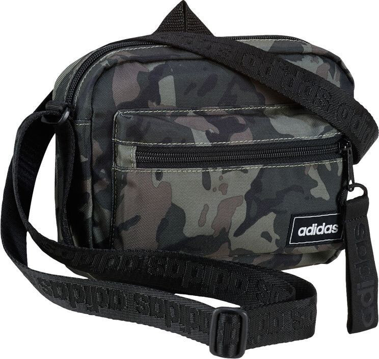 Мужская сумка через плечо спортивная тканевая маленькая черная камуфляж Adidas Classic Cam Org Bag GE6147