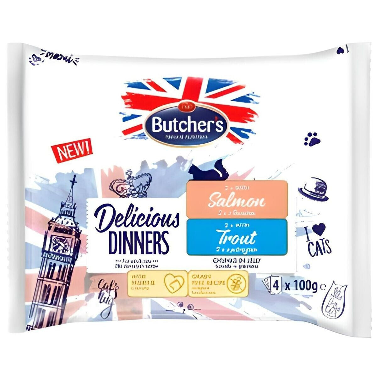 Cat food Butcher's Delicious Salmon 4 x 100 g