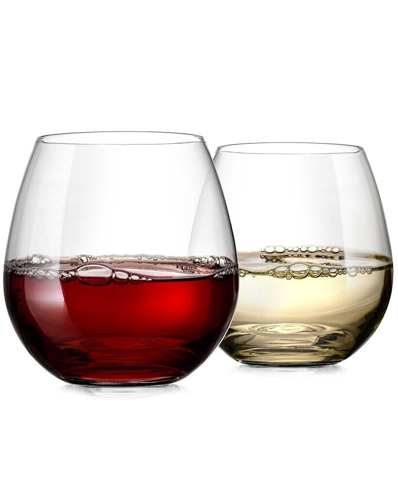 Zulay Kitchen 2 Piece Stemless Wine Glasses Set - Perfect For Wine Other Cocktails
