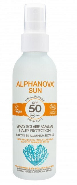 Alphanova Sun Family Sunscreen Spray Spf50 Натуральный солнцезащитный спрей для всех типов кожи 150 г
