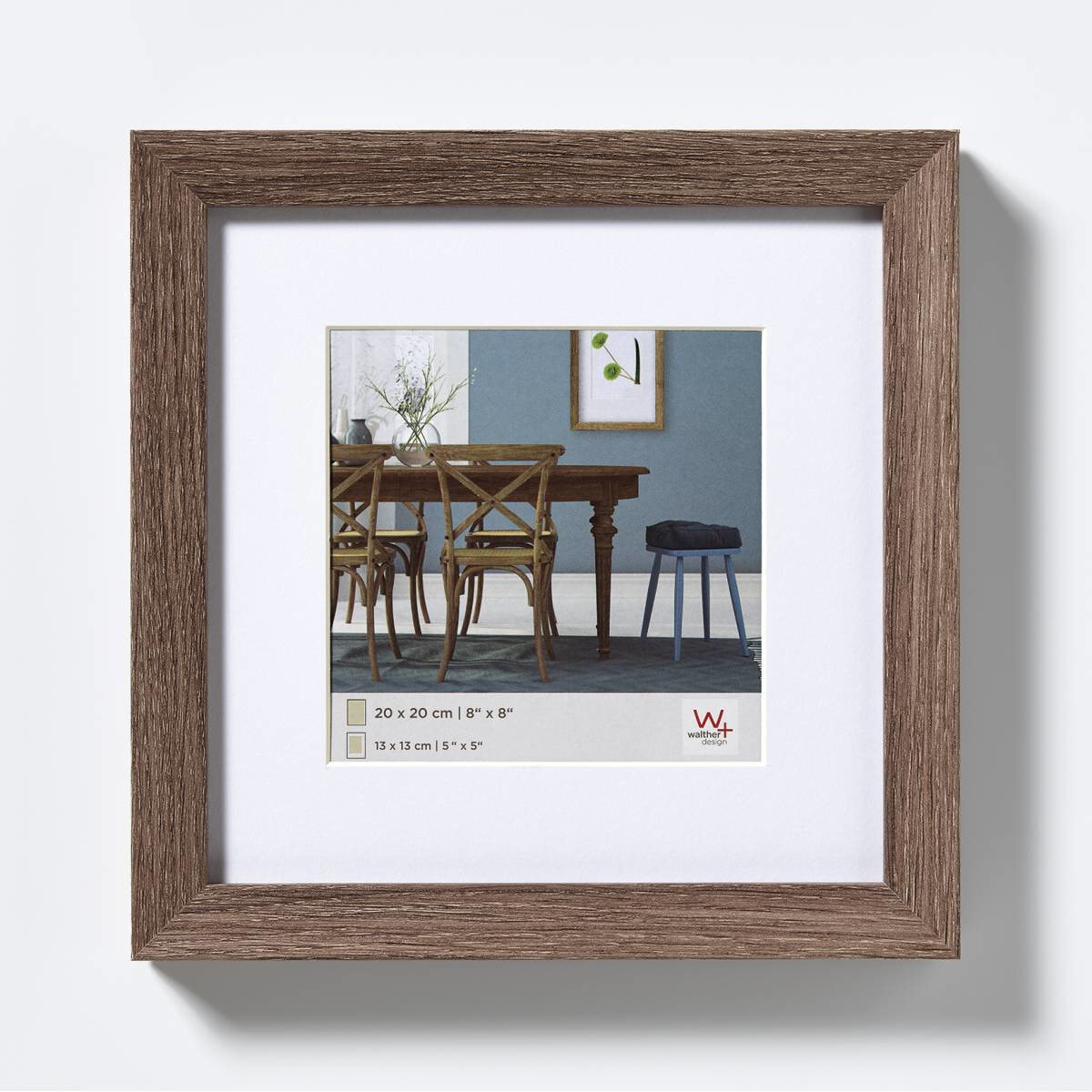 Walther EF220N - MDF - Walnut - Single picture frame - Wall - 13 x 13 cm - Square