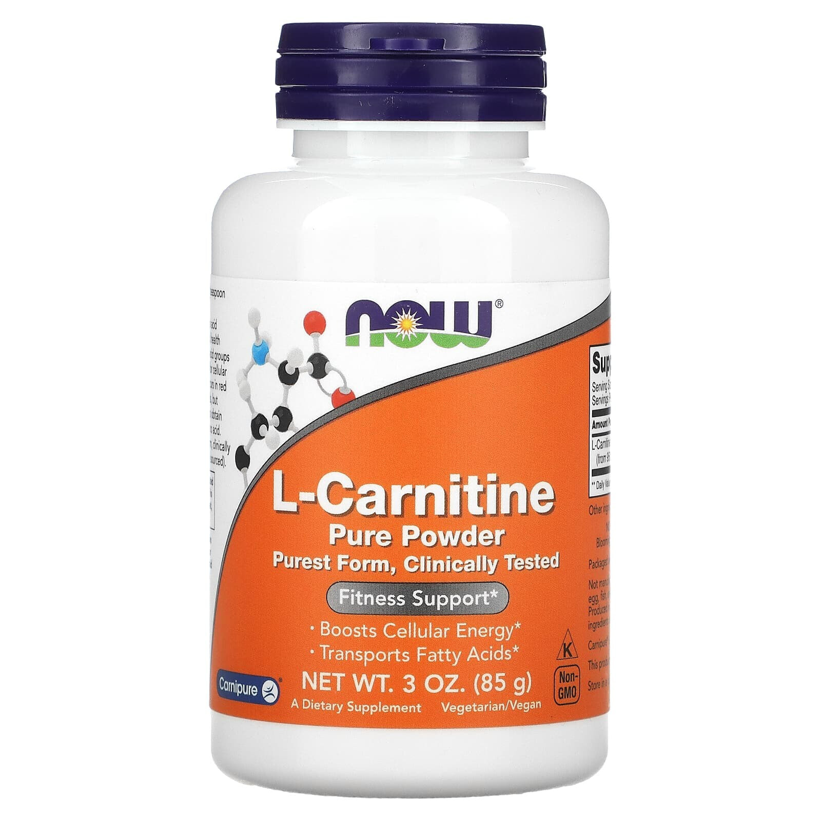 NOW L-Carnitine Pure Powder  L-карнитин чистый порошок  85 г