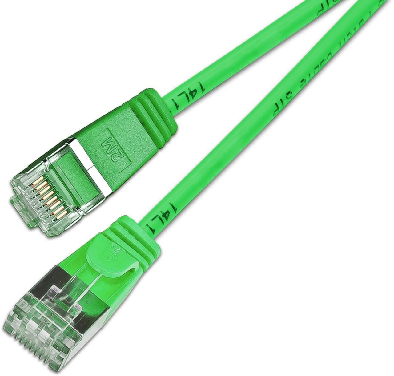 Wirewin Lightpatchkabel rund U/FTP Cat 6a grün 0.5m Slim - Cable - Network