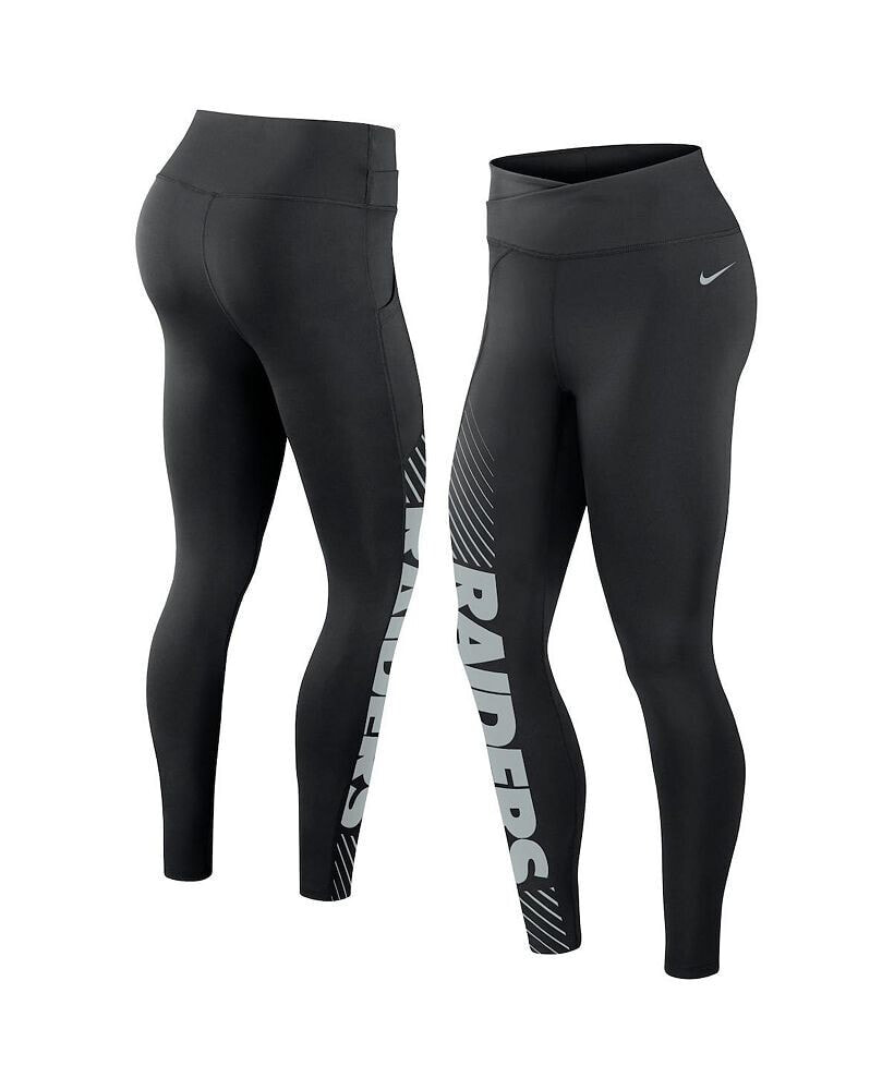 Nike women's Black Las Vegas Raiders Yard Line Crossover Leggings