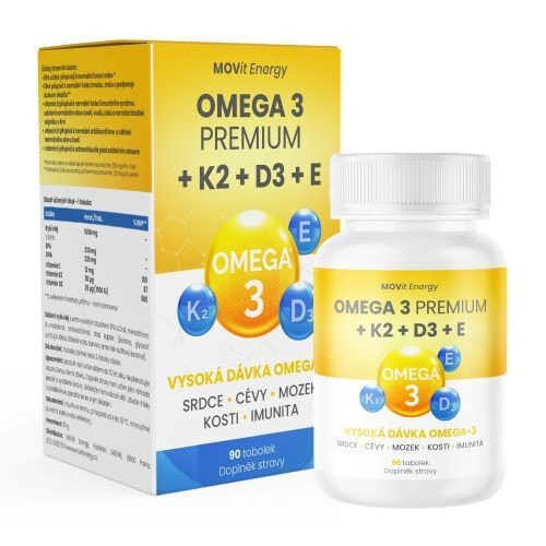Витамин Д MOVit Energy Omega 3 Premium + K2 + D3 + E, 90 capsules
