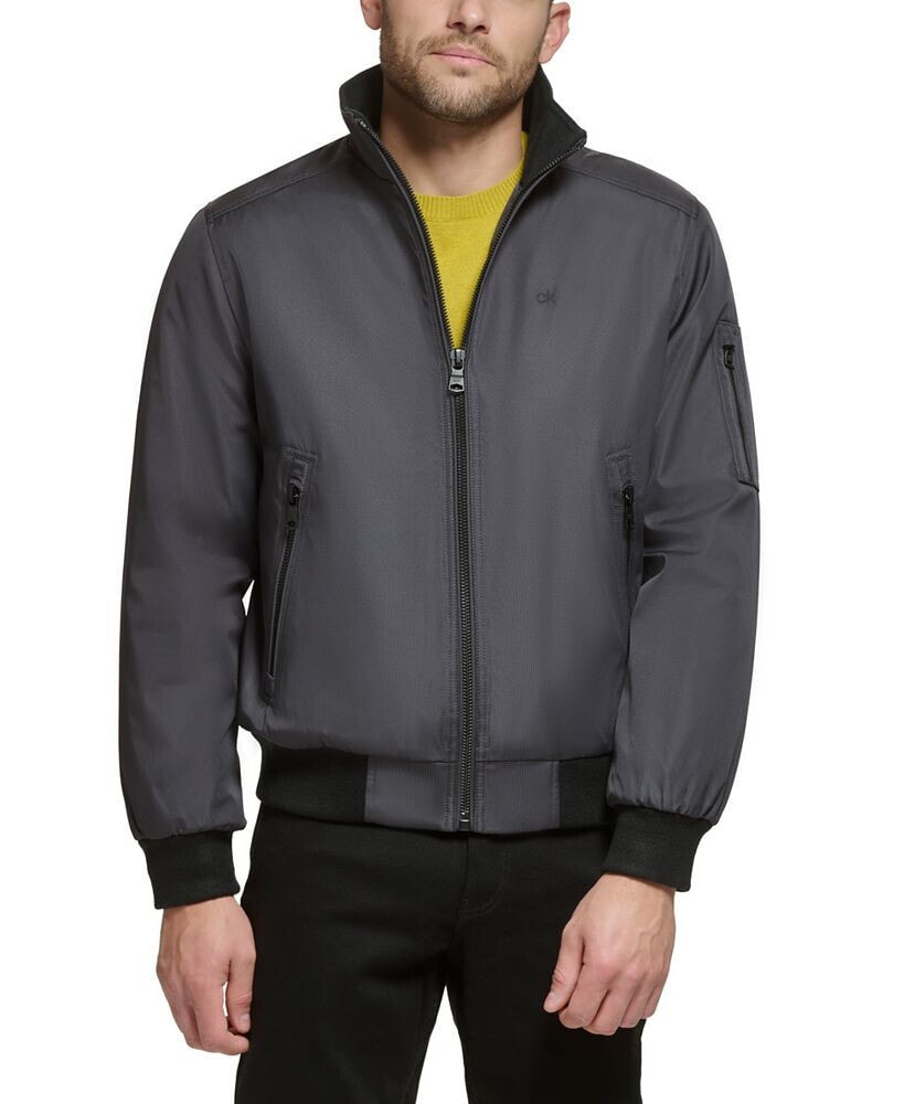 Calvin Klein men's Classic Zip-Front Ripstop Bomber Jacket