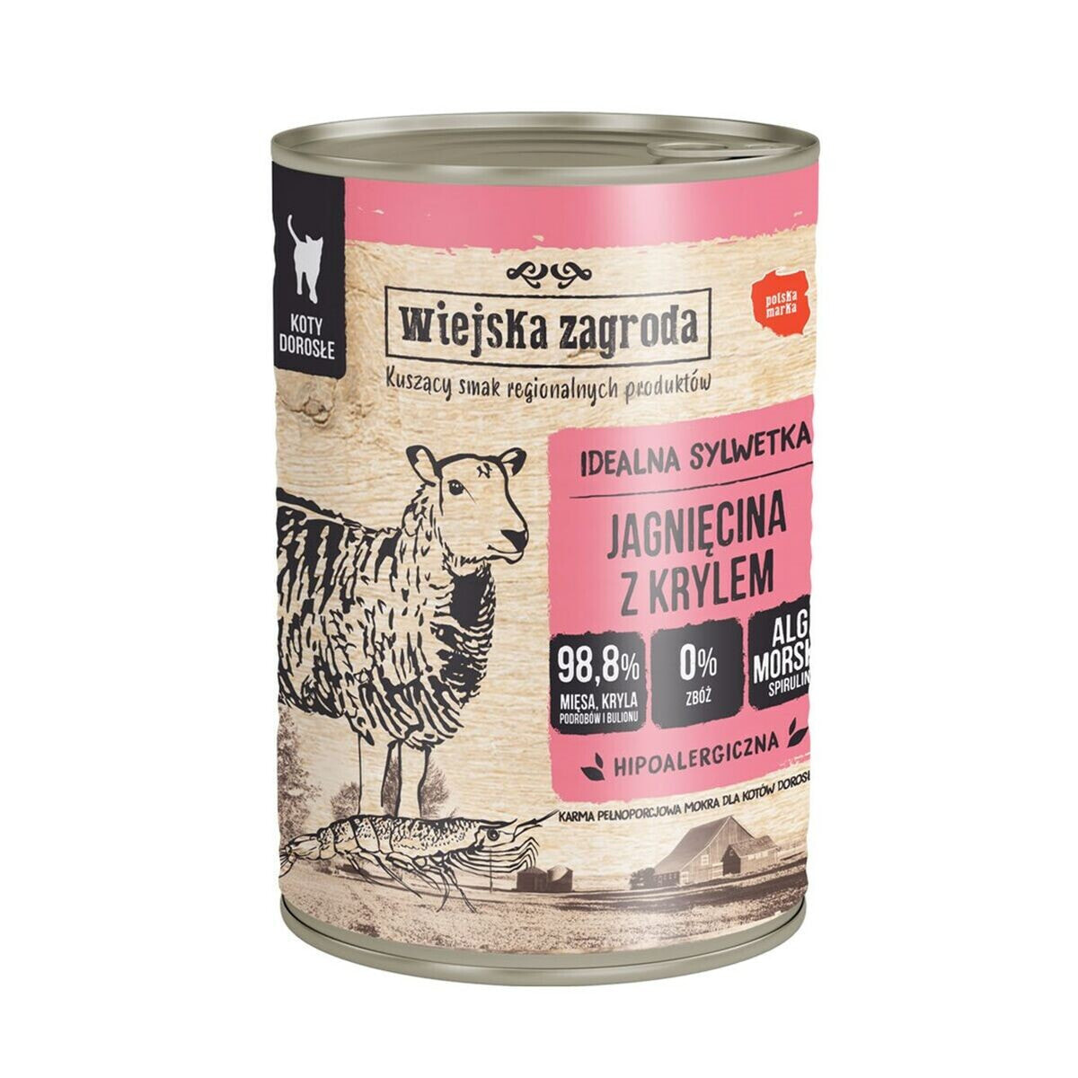 Cat food WIEJSKA ZAGRODA Lamb with krill 400 g