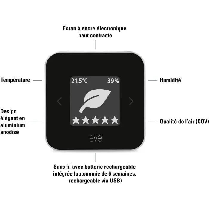 Eve Room Indoor Air Quality Sensor - Apple Homekit Bluetooth -Faden -Technologie