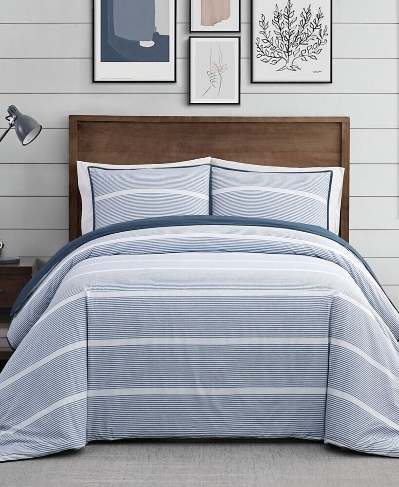 Brooklyn Loom niari Yarn Dye Stripe 3 Piece Duvet Cover Set, Full/Queen