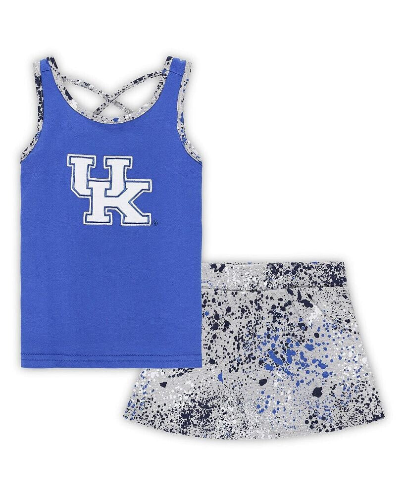 Colosseum toddler Girls Royal, Gray Kentucky Wildcats Sweet Pea Tank Top and Skort Set