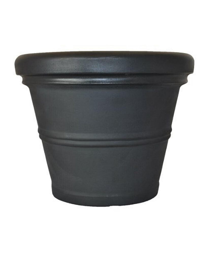 RR30BK Rolled Rim Garden Pot, 30-Inch, Black