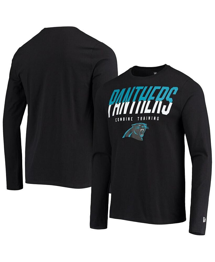 New Era men's Black Carolina Panthers Combine Authentic Split Line Long Sleeve T-shirt