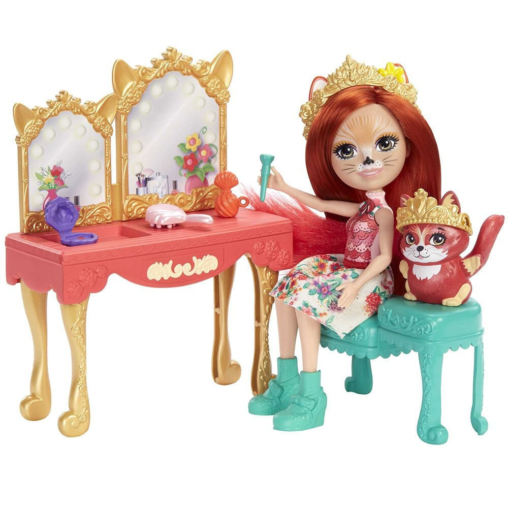 ENCHANTIMALS Fabrina Fox And Frisk With Victorian Dressing Table Fox Pet Doll With Play Set And Toy Accessories