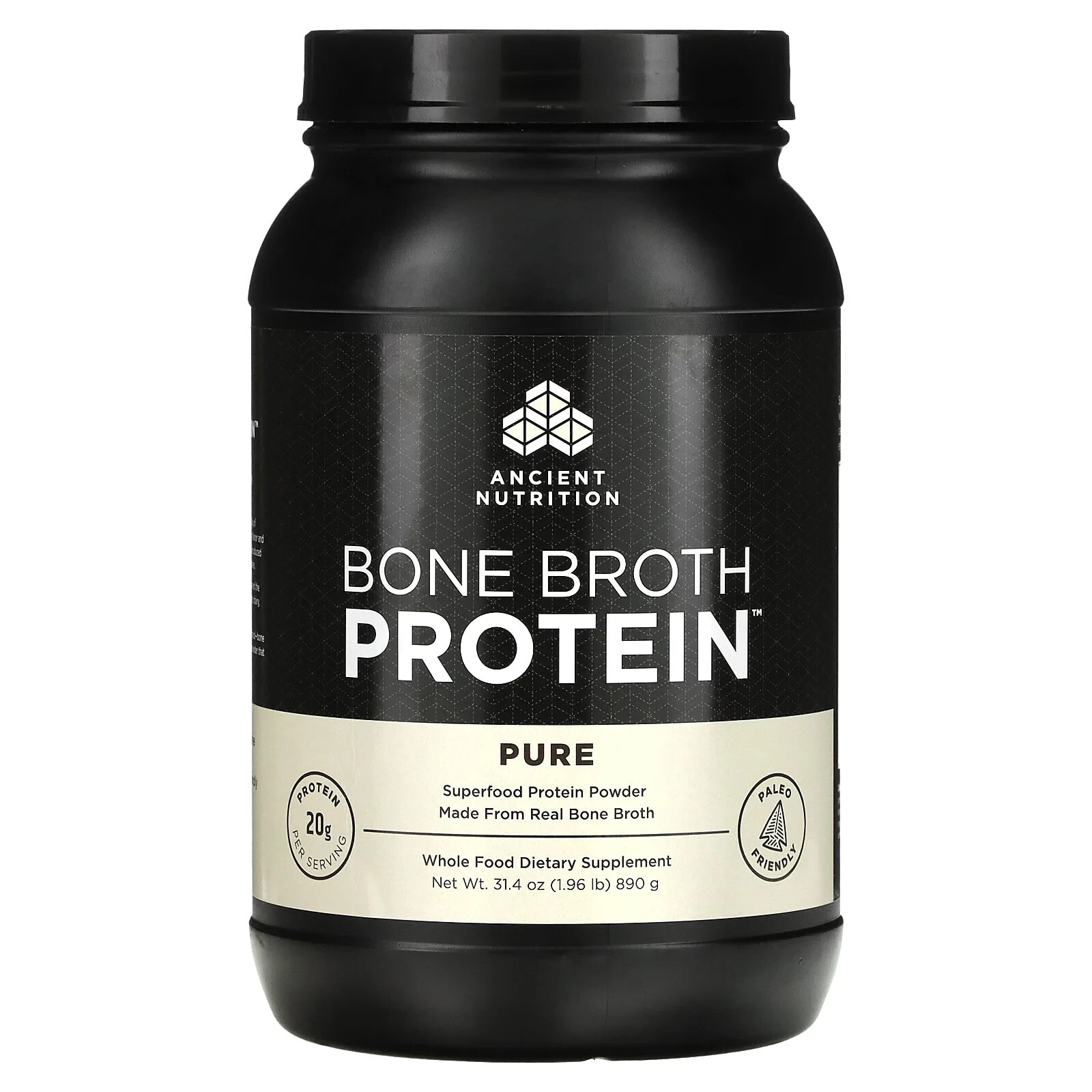 Dr. Axe / Ancient Nutrition, Bone Broth Protein, Vanilla, 2.2 lbs (984 g)